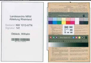 Entnazifizierung Wilhelm Obbeck , geb. 08.02.1904 (Autohaendler)