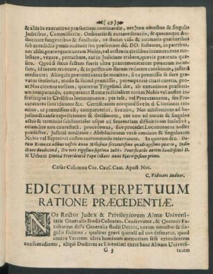 Edictum Perpetuum Ratione Praecedentiae