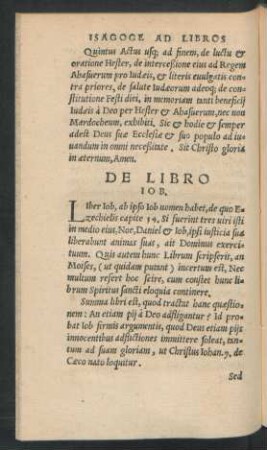 De Libro Iob.