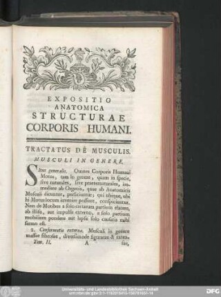 Expositio Anatomica Structurae Corporis Humani. Tractatus De Musculis.