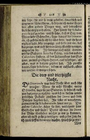Die drey und viertzigste Nacht.