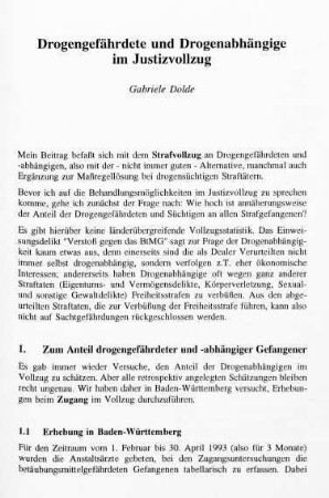 93-104, Drogengefährdete und Drogenabhängige im Justizvollzug