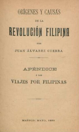 App.: Orígenes y causas de la revolución filipina