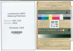 Entnazifizierung Adolf Wunschel , geb. 15.10.1897 (Zollbetriebsinspektor)