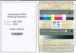 Entnazifizierung Gertrud Heyer , geb. 20.07.1922 (Verw.Angestellte)