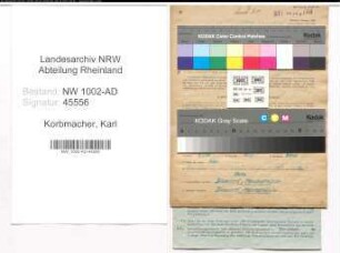 Entnazifizierung Karl Korbmacher, geb. 18.02.1902 (Techn.Stadtinspektor)