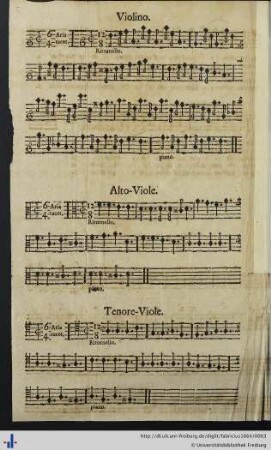 Violino. Alto-Viole. Tenore-Viole.