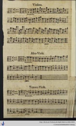 Violino. Alto-Viole. Tenore-Viole.