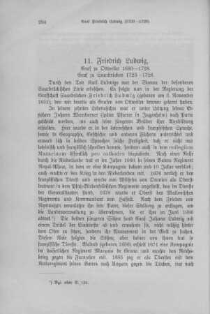11. Friedrich Ludwig, Graf zu Ottweiler 1680-1728. Graf zu Saarbrücken von 1723-1728.