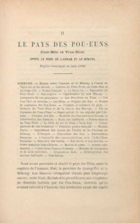 II. Le pays des Pou-Euns