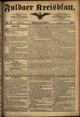 Ausgabe vom Samstag, den 06. Februar 1909.