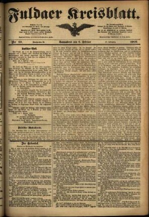 Ausgabe vom Samstag, den 06. Februar 1909.