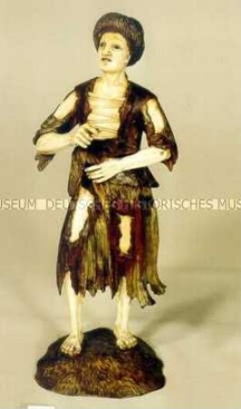 Bettler mit Schnürwamps - Figur aus einer Bettlergruppe