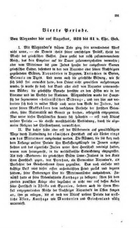 Vierte Periode. Von Alexander bis auf Augustus, 323 bis 31 v. Chr. Geb