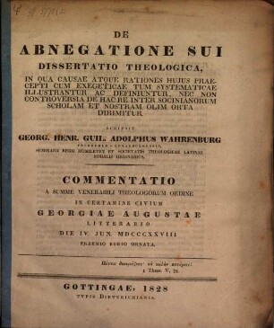De abnegatione sui : Dissertatio theologica