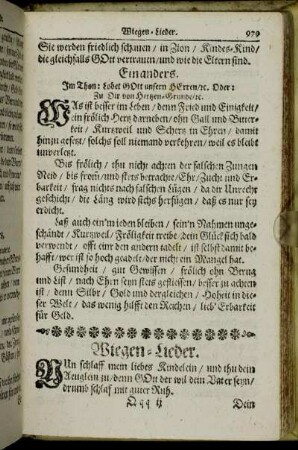 Wiegen-Lieder.
