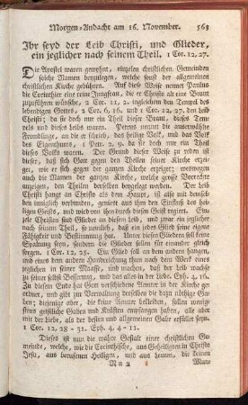 Morgen-Andacht am 16. November - Abend-Andacht am 30. November