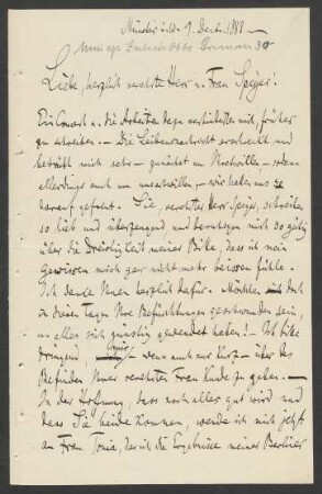 Brief an Edward Speyer : 09.12.1888