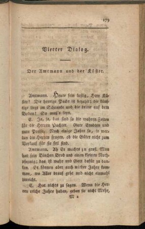Vierter Dialog. Der Amtmann und der Küster.