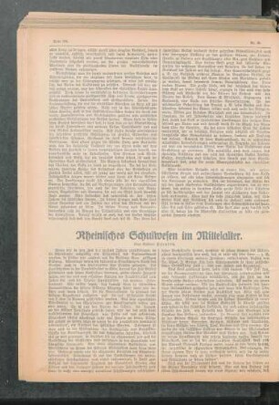 Rheinisches Schulwesen im Mittelalter