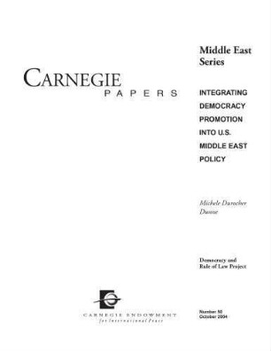 Integrating democracy promotion into U.S. Middle East policy