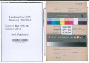 Entnazifizierung Ferdinand Hoff , geb. 19.04.1896 (Arzt)