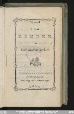 Kleine Lieder