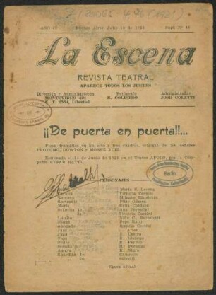 ¡De puerta en puerta!... : pieza dramática en un acto y tres cuadros