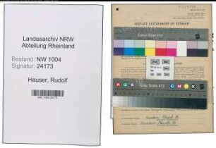 Entnazifizierung Rudolf Hauser , geb. 14.03.1901 (Waechter)