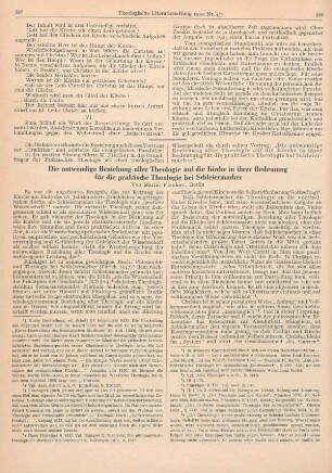 287-300 Die notwendige Beziehung aller Theologie auf die Kirche in ihrer Bedeutung für die praktische Theologie bei Schleiermacher