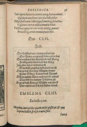 Emblema CLIII. Ex bello pax.