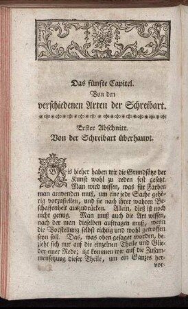 Erster Abschnitt. Von der Schreibart überhaupt.