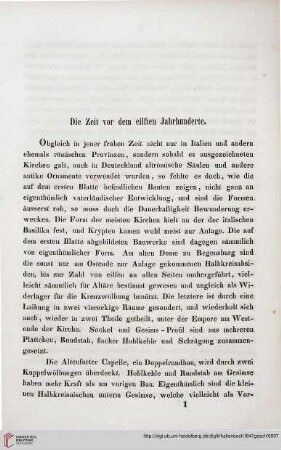 Die Zeit vor dem eilften Jahrhunderte