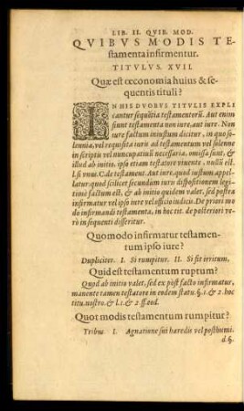 Quibus Modis Testamentum infirmentur. Titulus XVII.
