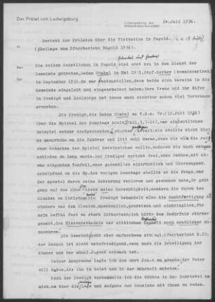 Nagold: Visitationsbericht 1936 mit Pfarrbericht 1935