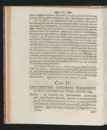 Cap. IV. Ostenditur, Errorem Terministicum Fundamento Fidei Adversari.