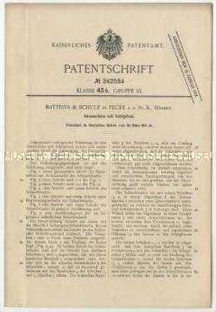 Patentschrift einer Sämaschine mit Schöpfrad, Patent-Nr. 242584