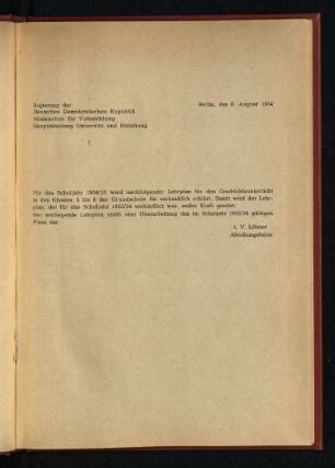 Für das Schuljahr 1954/55 ...