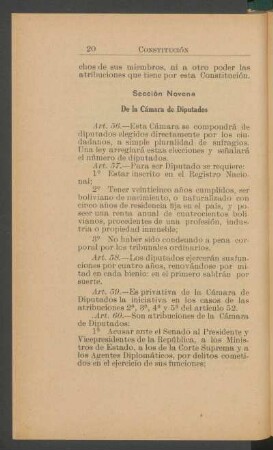 Sección novena - De la Cámara de Diputados