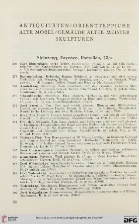 Steinzeug, Fayence, Porzellan, Glas (Nr. 278-344)
