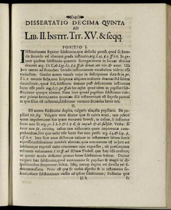 Dissertatio Decima Quinta.