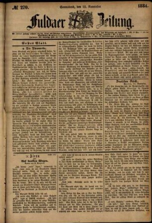 Ausgabe vom Samstag, den 22. November 1884.