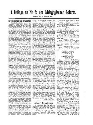 Zur Ehrenrettung des Bruchsatzes : 1. Beilage zu Nr. 51 der Pädagogischen Reform