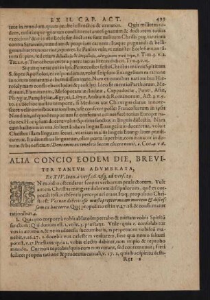 Alia Concio Eodem Die, Breviter Tantum Adumbrata,