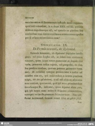 Observatio IX. De Formula iuramenti, der Eydesnotul