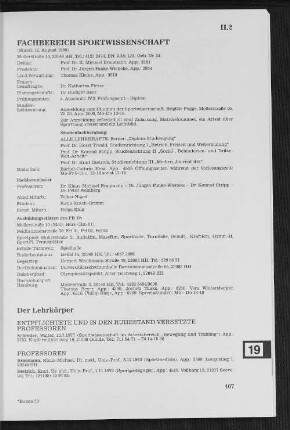 Fachbereich Sportwissenschaft