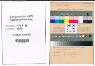 Entnazifizierung Oswald Becker , geb. 11.06.1904 (Feuerwehrmann)