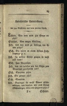 Katechetische Unterredung ueber die 34ste Erzaehlung aus dem zweiten Theile