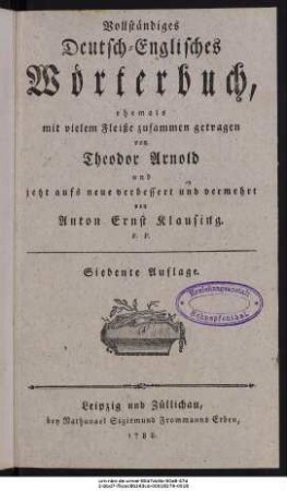 Vollständiges Deutsch-Englisches Wörterbuch