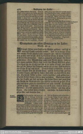 Evangelium am ersten Sonntage in der Fasten, Matth. am 4.